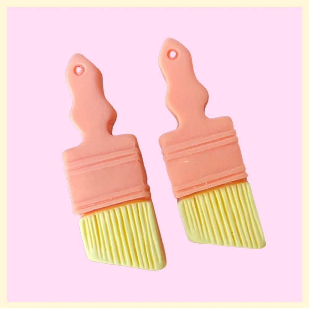 Pastel Paintbrush Stud Earrings - Picture 1 of 4